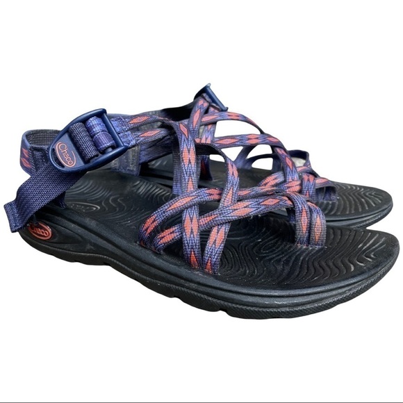 Chaco Women's Zvolv X2 Athletic Sandal Volcanic Blue Orange Black 7 - Picture 7 of 16